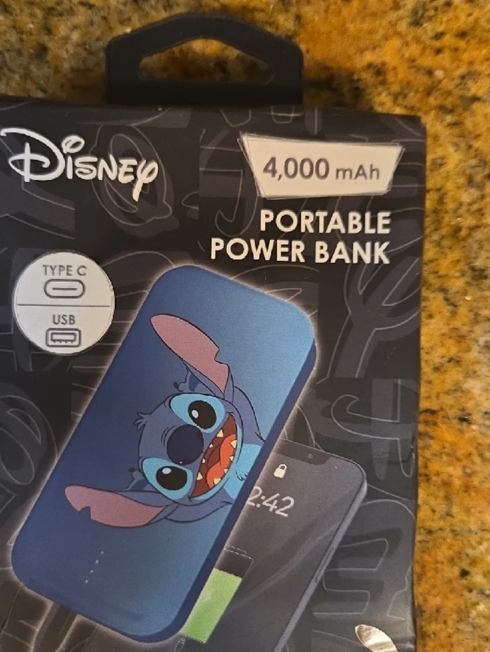 Disney Blue Stitch Portable Power Bank Charger